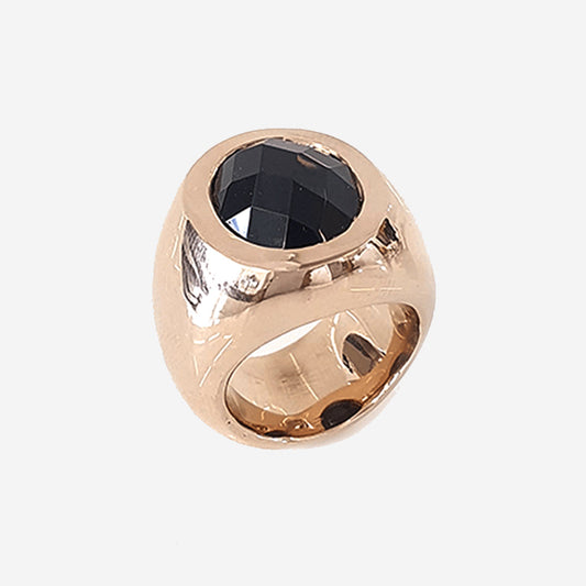 Black Onyx Bronze Pinky Ring