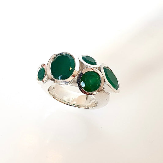 Green Onyx Sterling Silver My Octopus Ring