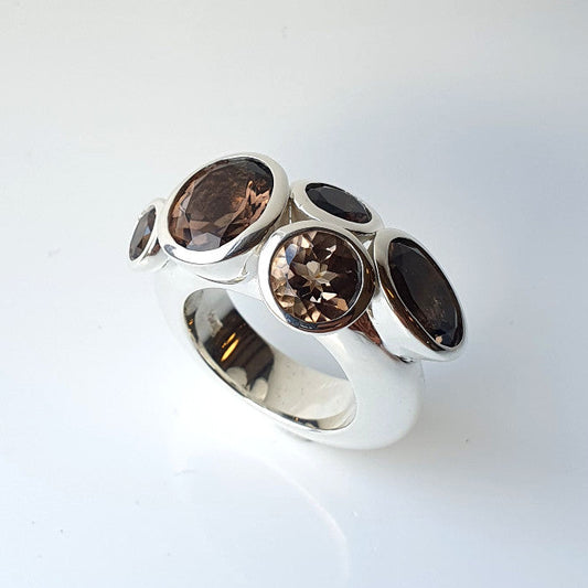 Sterling Silver Smokey Quartz My Octopus Ring