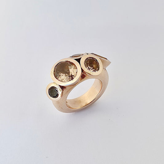 Champagne Quartz Bronze My Octopus Ring