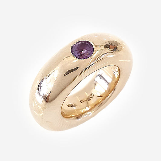 Amethyst Bronze Ring 10mm