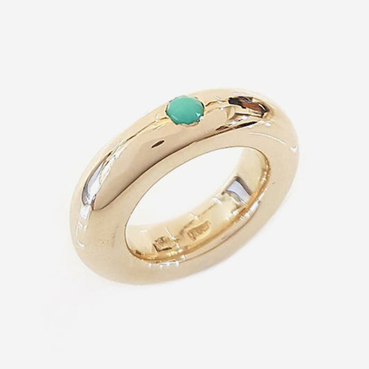 Chrysoprase Bronze Ring 7mm