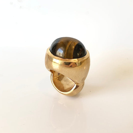 Oval Tigers Eye Bronze Ring