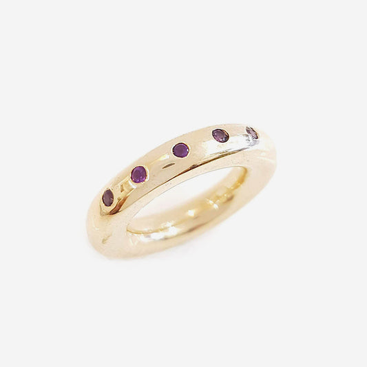 Amethyst Half Eternity Bronze Ring 5mm