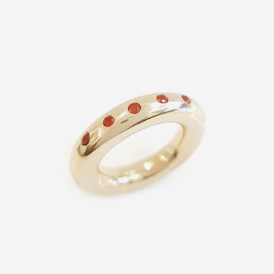 Carnelian Half Eternity Bronze Ring 5mm